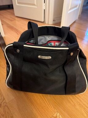Lululemon Black Duffel Bag - floral pattern interior